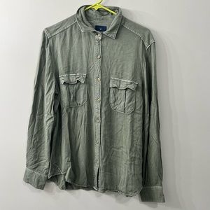 Green military button down oversized shirt